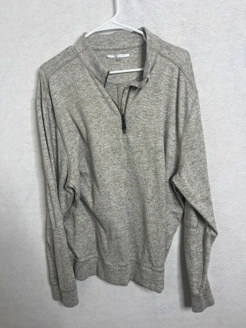Greg Norman 1/4 Zip Pullover Sweater Heathered Beige Size XL